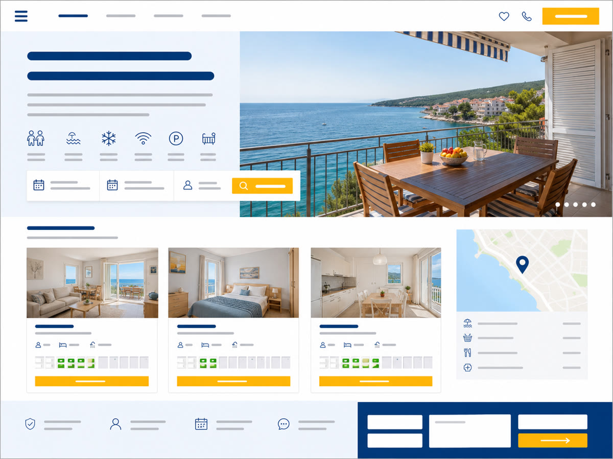 Koncept web stranice za obiteljske apartmane